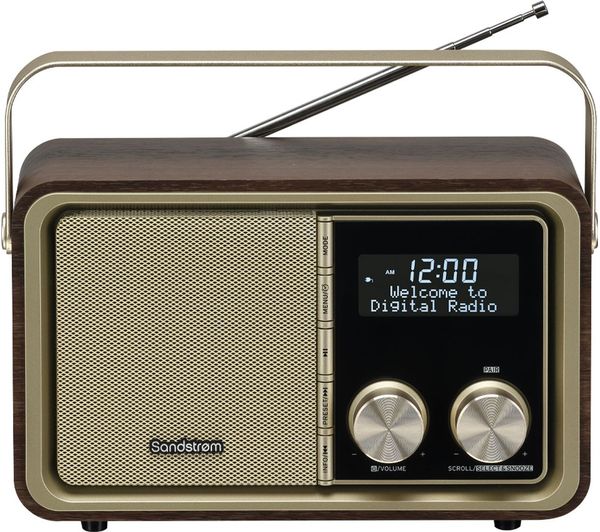 SANDSTROM SDABMBR22 DAB+/FM Retro Bluetooth Radio - Golden & Brown