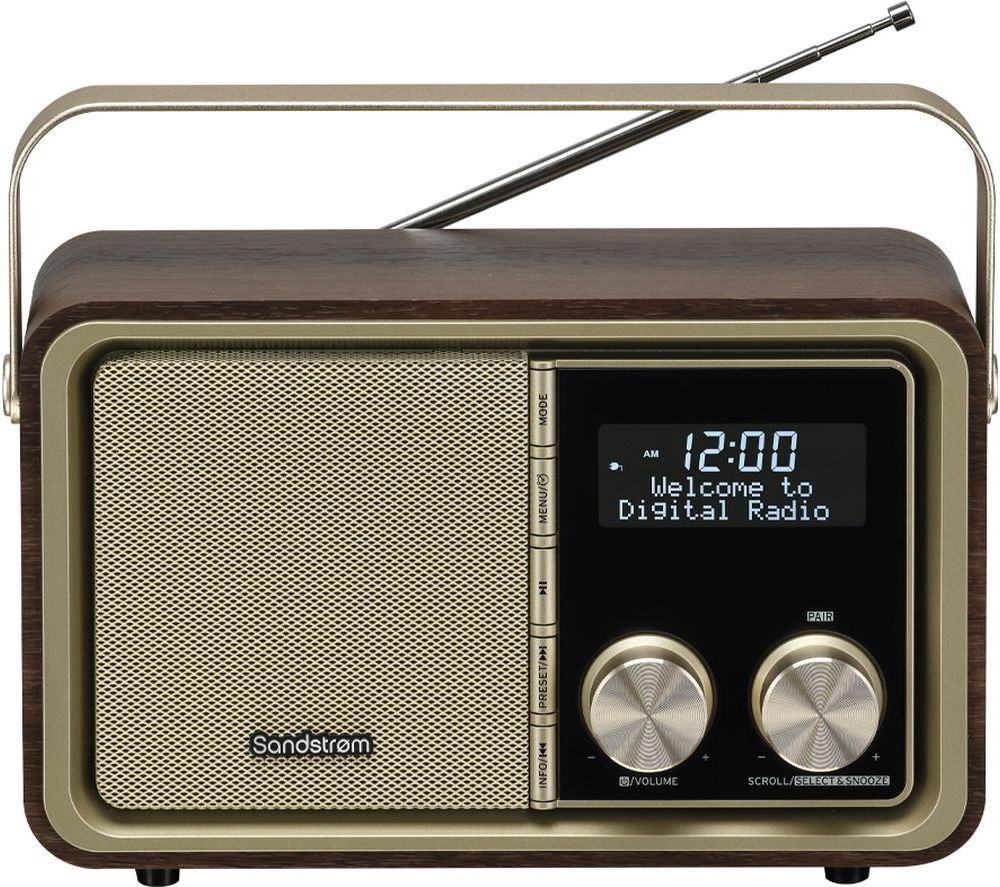 SANDSTROM SDABMBR22 DAB+/FM Retro Bluetooth Radio - Golden & Brown, Brown