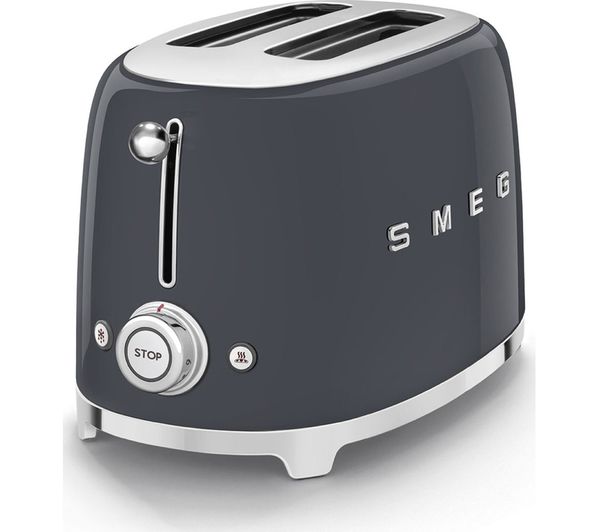 Smeg Tsf01gruk 2 Slice Toaster Slate Grey