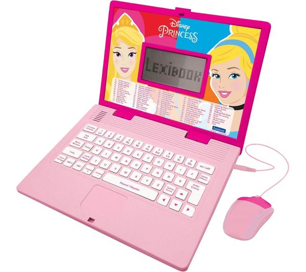 An image of LEXIBOOK Bilingual French & English Educational Laptop - Disney Princess