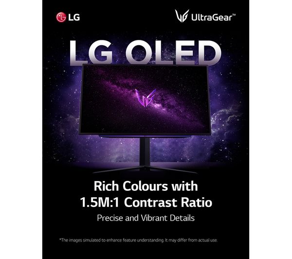 LG UltraGear 27GR95QE Quad HD 27" OLED Gaming Monitor - Grey & Purple ...