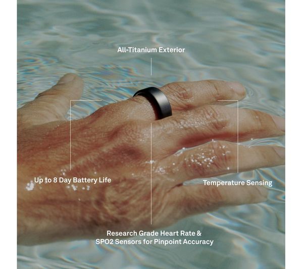 Oura Ring Gen 4 Nero Misura 8 - Tracker Attivit&agrave; Usato Con Leggeri Graffi