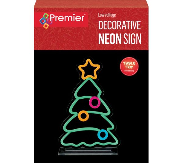 Premier 25 Cm Christmas Tree Table Top Neon Sign