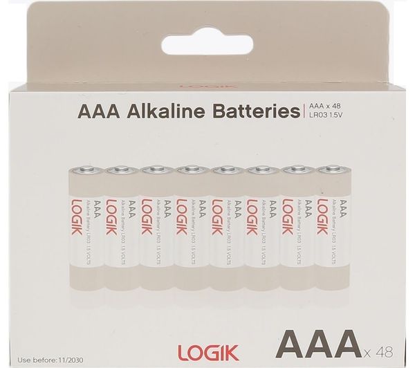 Logik Laaa4826 Aaa Alkaline Batteries Pack Of 48