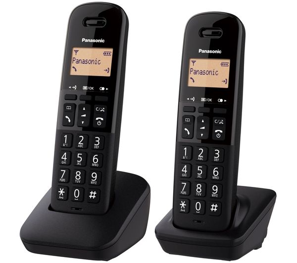 An image of PANASONIC KX-TGB612EB Cordless Phone - Twin Handsets, Black