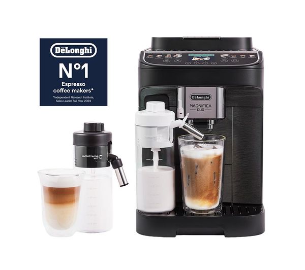 An image of DELONGHI (DLI) Magnifica Duo ECAM330.80.BXB Bean to Cup Coffee Machine - Black