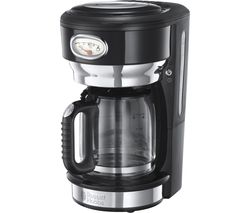 RUSSELL HOBBS Retro Glass Filter Coffee Machine - Black
