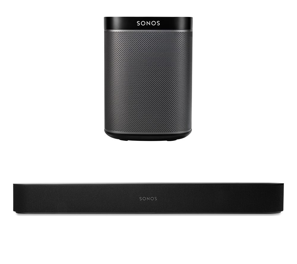 SONOS Beam Compact Sound Bar & PLAY:1 Wireless Multi-Room Speaker Bundle specs