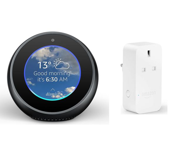 AMAZON Echo Spot & Smart Plug Bundle - Black, Black
