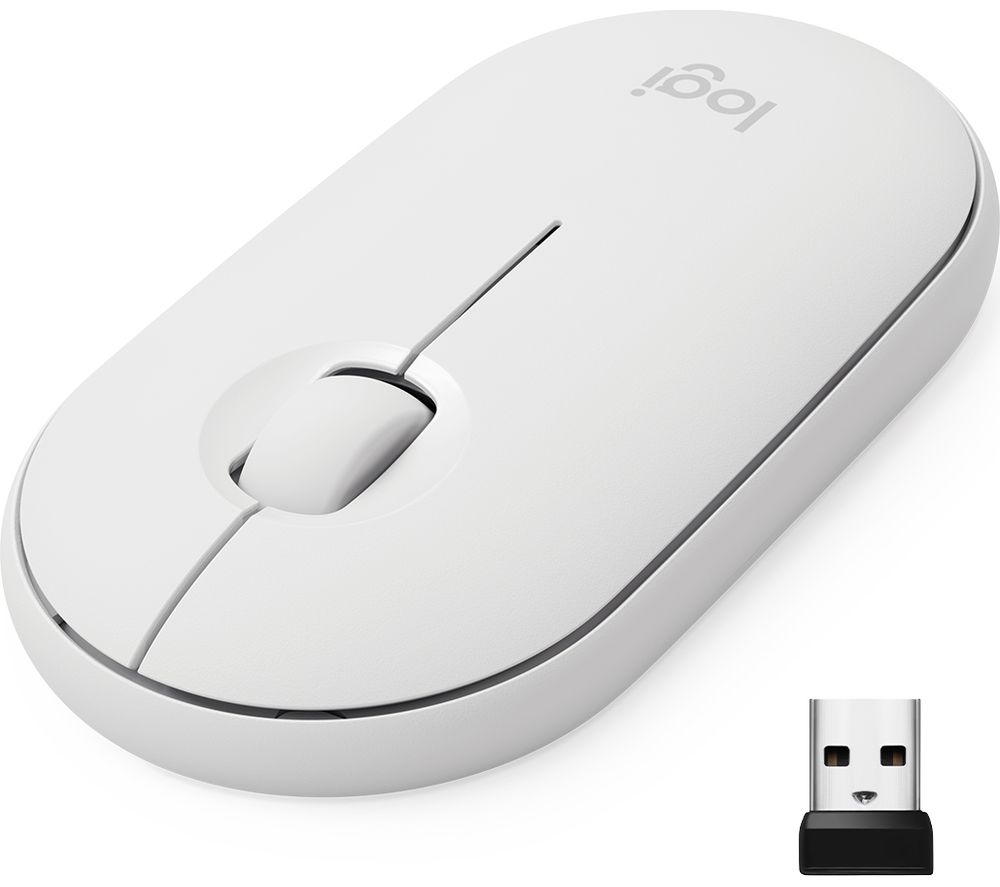LOGITECH Pebble M350 Wireless Optical Mouse - White, White