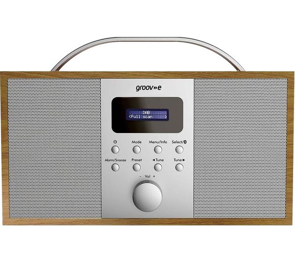 Groov E Boston Portable Dab Fm Bluetooth Radio Wood