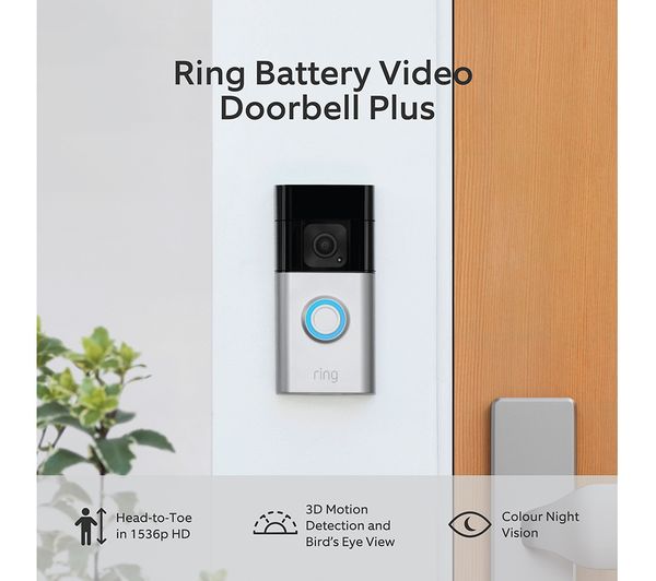 B09WZBVWL9 - RING Battery Video Doorbell Plus - Currys Business