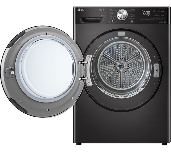 Image of LG DUAL Dry FDV1110B WiFi-enabled 10 kg Heat Pump Tumble Dryer - Black