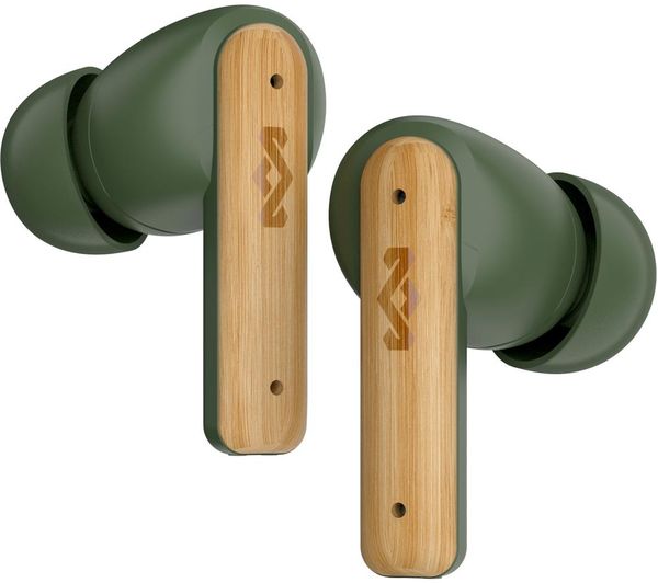 HOUSE OF MARLEY Little Bird EM-JE123-GR Wireless Bluetooth Earbuds - Green & Brown