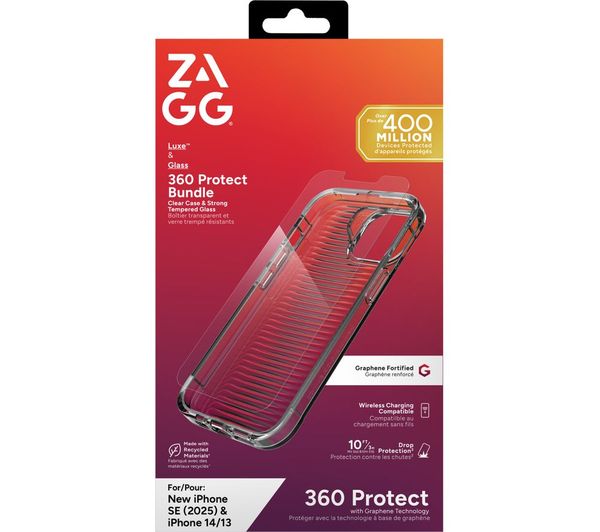 ZAGG iPhone 16e / 14 / 13 Luxe Case & Screen Protector Bundle