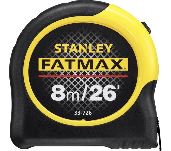 Stanley Fatmax 8 M 26 Tape Measure Black Yellow