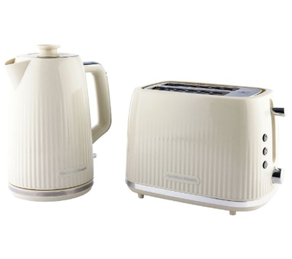 An image of HAMILTON BEACH Miami HBMIAS Jug Kettle & 2-Slice Toaster Bundle - Sand