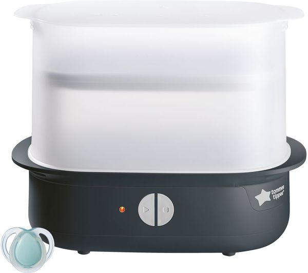 An image of TOMMEE TIPPEE Supersteam Advanced Electric Steriliser - Black & White