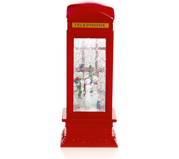 Premier Light Up Red Telephone Box Water Spinner Decoration 265 Cm