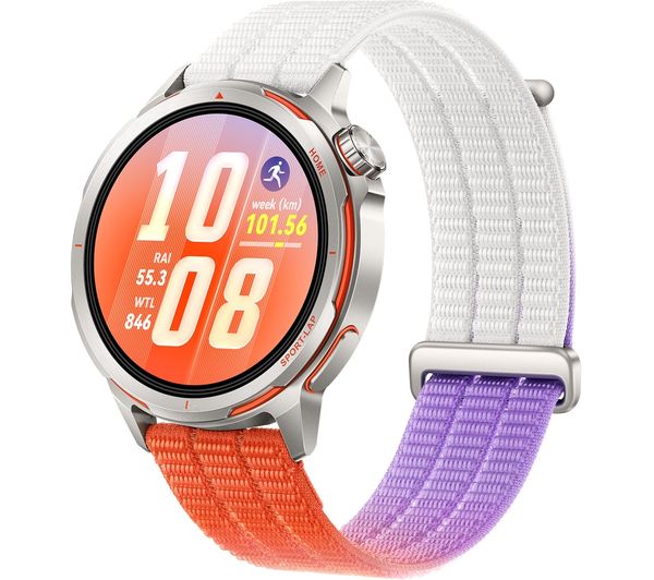 An image of HUAWEI Watch GT Runner 2 - Titanium with Dawn Orange Woven Strap, 43.5 mm