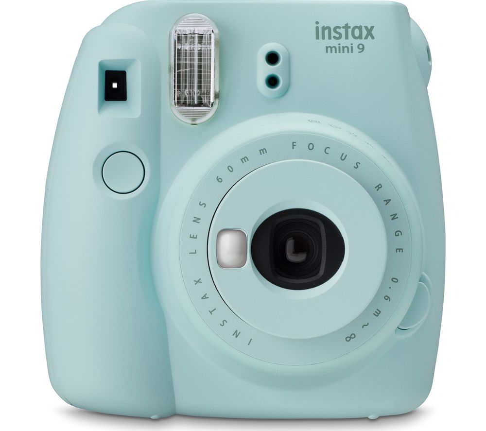 blue mini polaroid camera