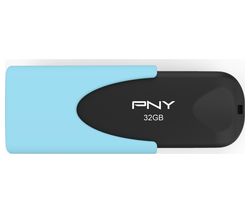 PNY Attache 4 USB 2.0 Memory Stick - 32 GB, Pastel Blue