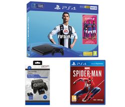 SONY PlayStation 4 500 GB, FIFA 19, Marvel's Spider-Man & Twin Docking Station Bundle