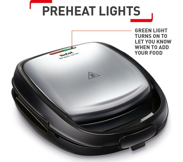 SW343D40 TEFAL Snack Time SW343D40 Panini & Waffle Maker Stainless Steel & Black Currys