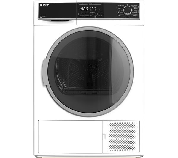 SHARP KD-HHH8S7GW21-EN 8 kg Heat Pump Tumble Dryer - White - 10782253 ...