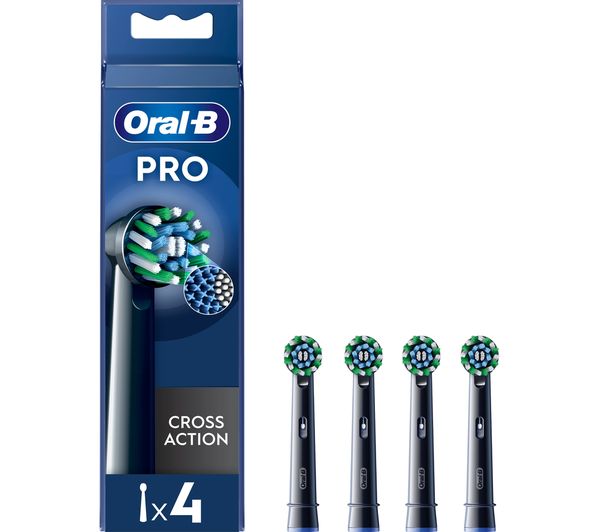 Oral B Crossaction X Filaments Replacement Toothbrush Head Pack Of 4 Black