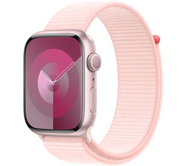 Image of APPLE Watch Series 9 - 45 mm Pink Aluminium Case with Light Pink Sport Loop