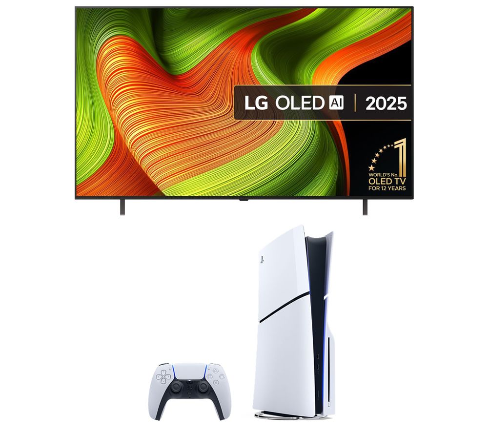 B5 65" OLED AI 4K HDR Smart TV 2025 (OLED55B56LA) & PlayStation 5 Digital Edition (Model Group, Slim) Bundle