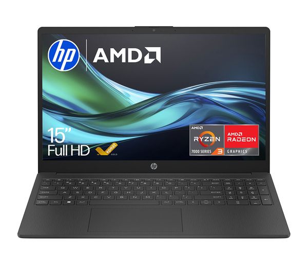 An image of HP 15-fc0536sa 15.6" Refurbished Laptop - AMD Ryzen 3, 256 GB, Jet Black (Very Good Condition)