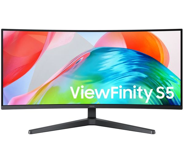 An image of SAMSUNG ViewFinity S5 Ultra-Wide Quad HD 34" Curved VA LED Monitor - Black