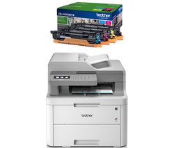 BROTHER DCPL3550CDW All-in-One Wireless Laser Printer & TN243CMYK Toner Cartridges Bundle