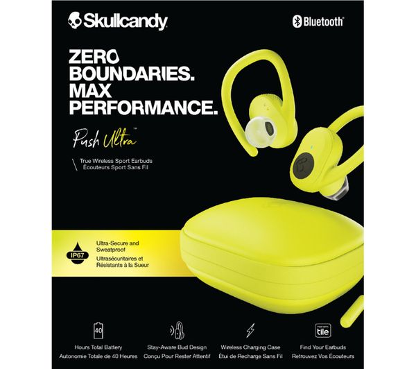 S2bdw N746 Skullcandy Tw Push Ultra Wireless Bluetooth Sports Earphones Yellow Currys Business 4982