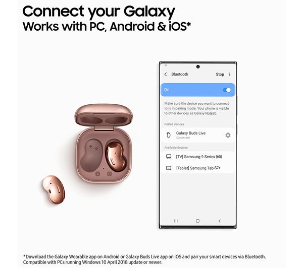 SM-R180NZNAEUA - SAMSUNG Galaxy Buds Live - Mystic Bronze - Currys