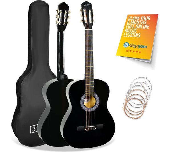 3rd Avenue 3 4 Size Classical Guitar Bundle Black