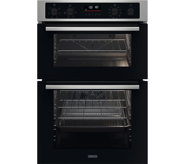Image of ZANUSSI ZKCNA7XN Electric Double Oven - Stainless Steel & Black