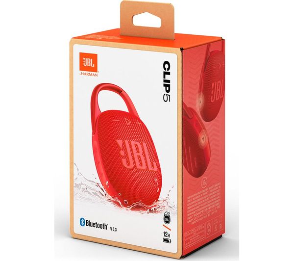 JBL Clip 5 Portable Bluetooth Speaker - Red - 475072 - Currys Business