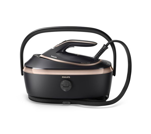 An image of PHILIPS PerfectCare 8000 Series PSG8300/80 Steam Generator Iron - Black & Gold