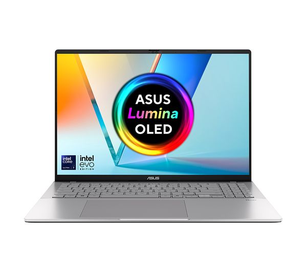An image of ASUS Vivobook S16 OLED S3607CA 16" Refurbished Laptop - Intel® Core™ Ultra 7, 1 TB SSD, Silver (Excellent Condition)