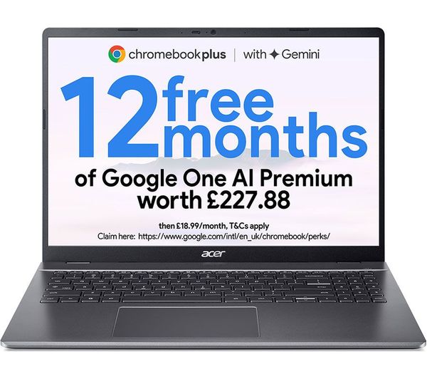 An image of ACER 516 16" Chromebook Plus - Intel® Core™ i3, 128 GB UFS, Grey