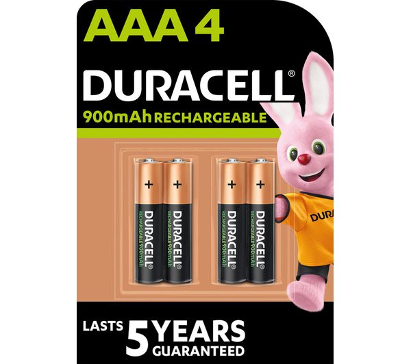Duracell Hr03 Dx2400 Stay Charged Aaa Rechargeable Batteries Pack Of 4