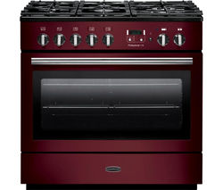 RANGEMASTER Professional+ FX 90 Dual Fuel Range Cooker - Cranberry & Chrome