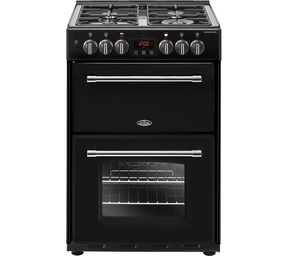 Buy BELLING Farmhouse 60DF Dual Fuel Cooker Black Free Delivery