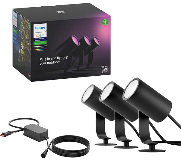 Philips Hue Lily White Colour Ambiance Led Smart Outdoor Spotlight Triple Pack