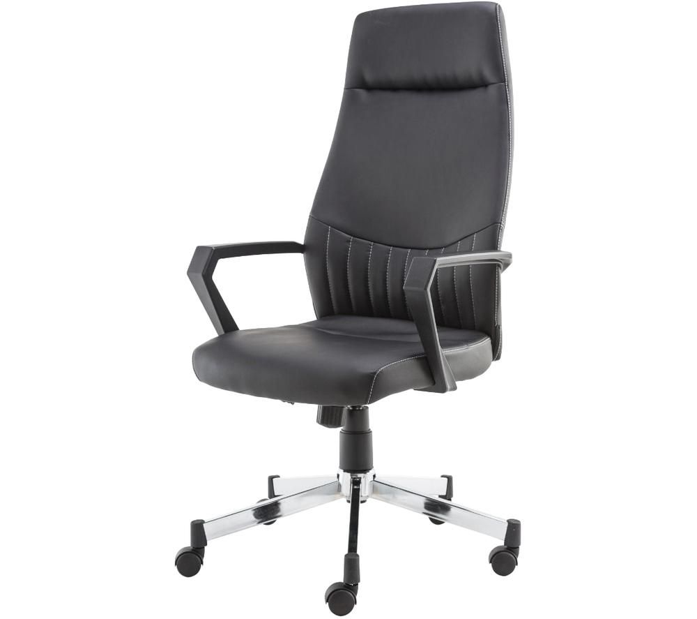 Brooklyn High Back Faux-Leather Operator Chair - Black