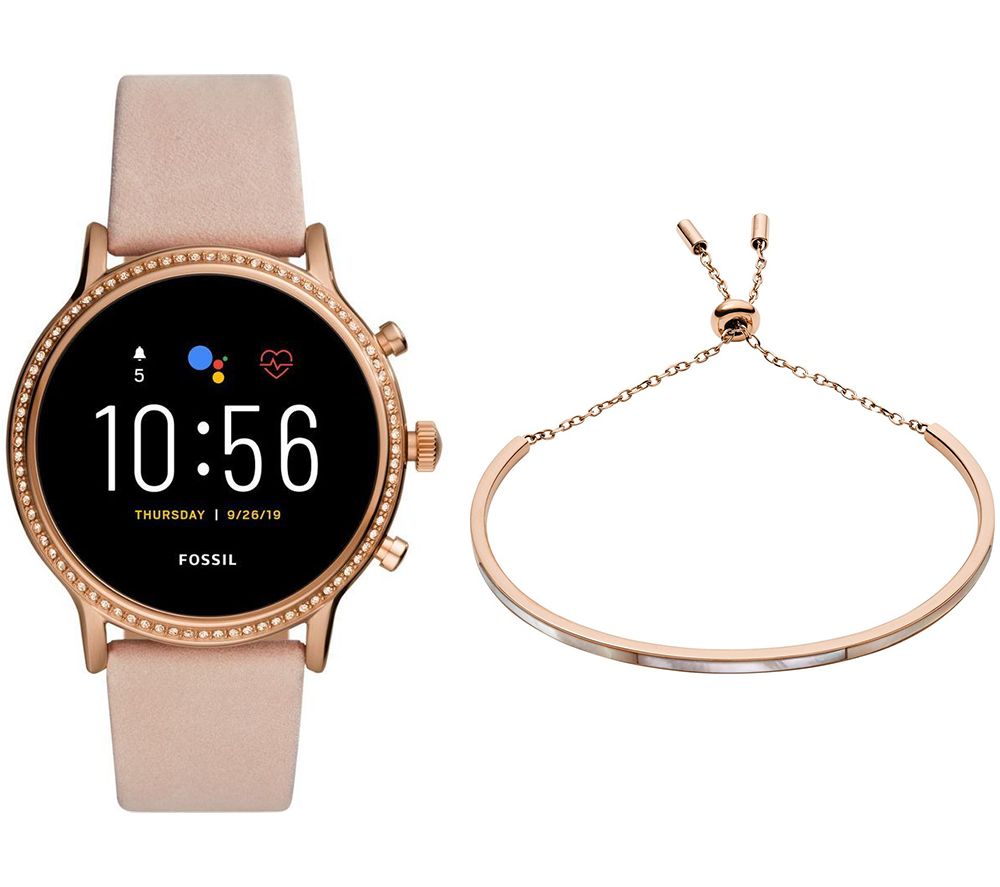 FOSSIL Julianna HR FTW6054 Smartwatch & Rose Gold Stainless Steel Bracelet Bundle, Stainless Steel Review