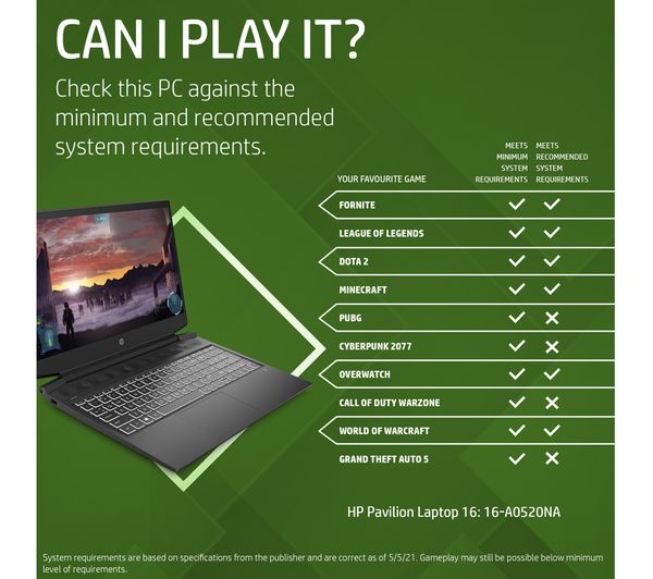 Buy HP Pavilion 16-a0520na 16.1\